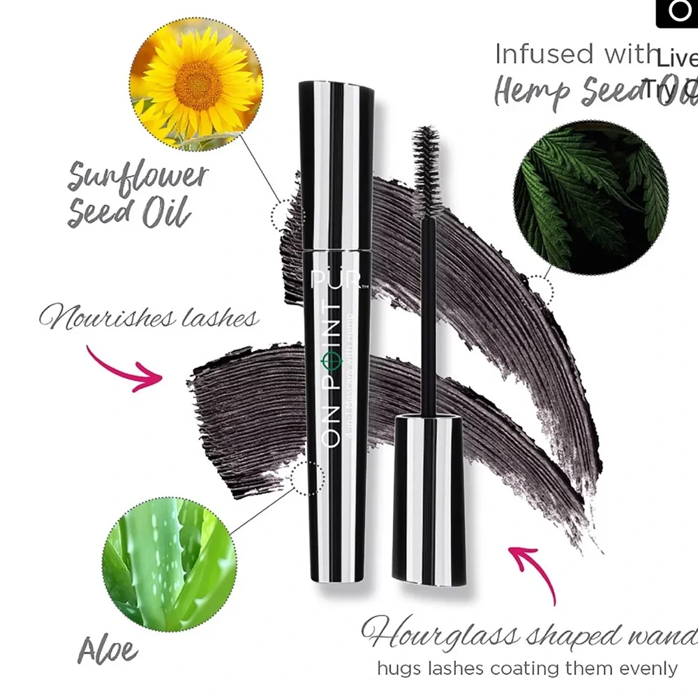 PUR On Point 4 in 1 Mascara Travel Purse Fun Size 0.12oz CLEAN BEAUTY